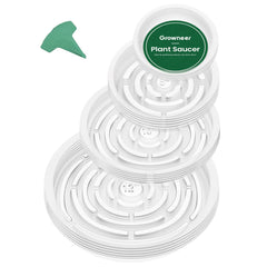 GROWNEER 24-Pack Clear Plant Saucers assorted sizes