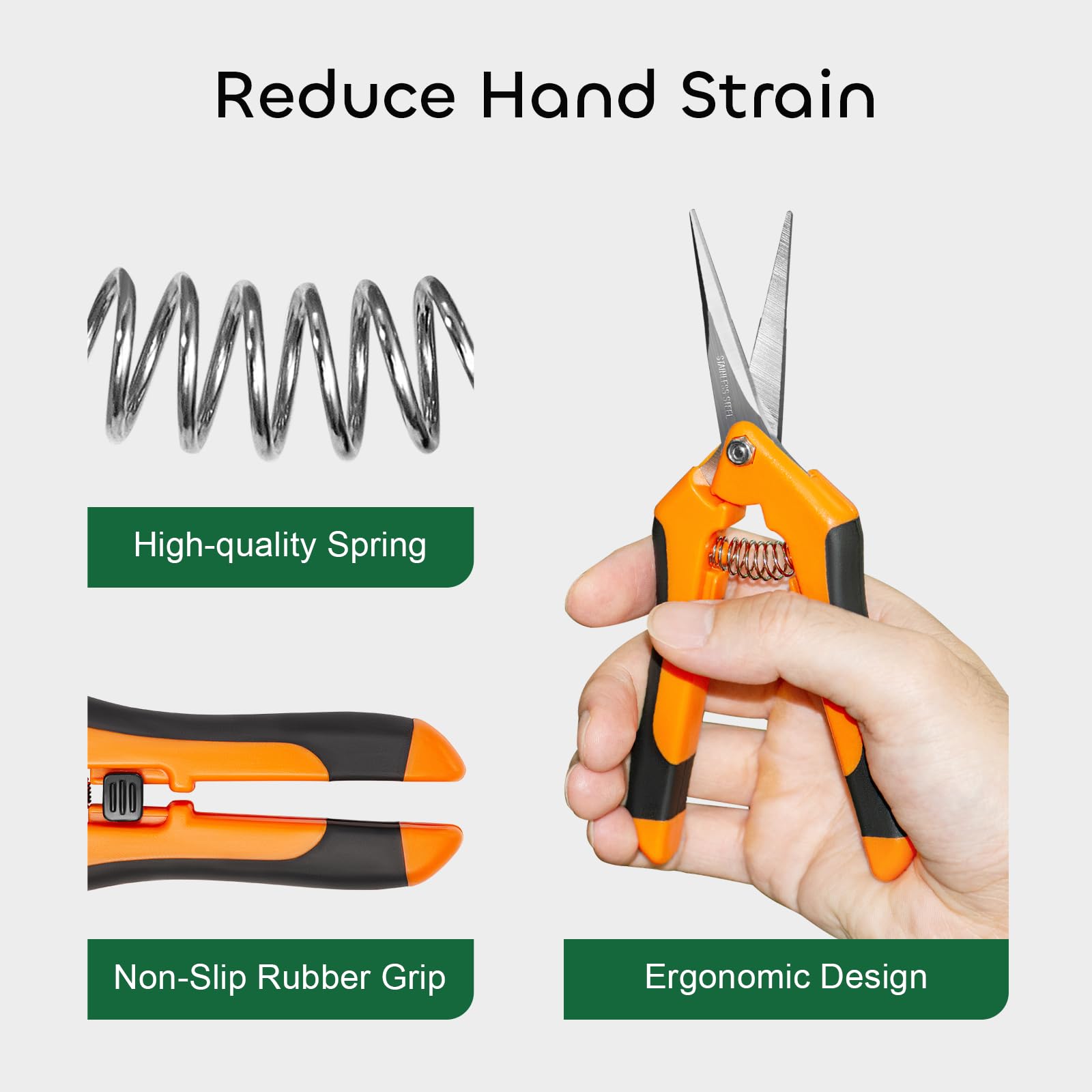 GROWNEER 6.5 inch shears showing ergonomic grip