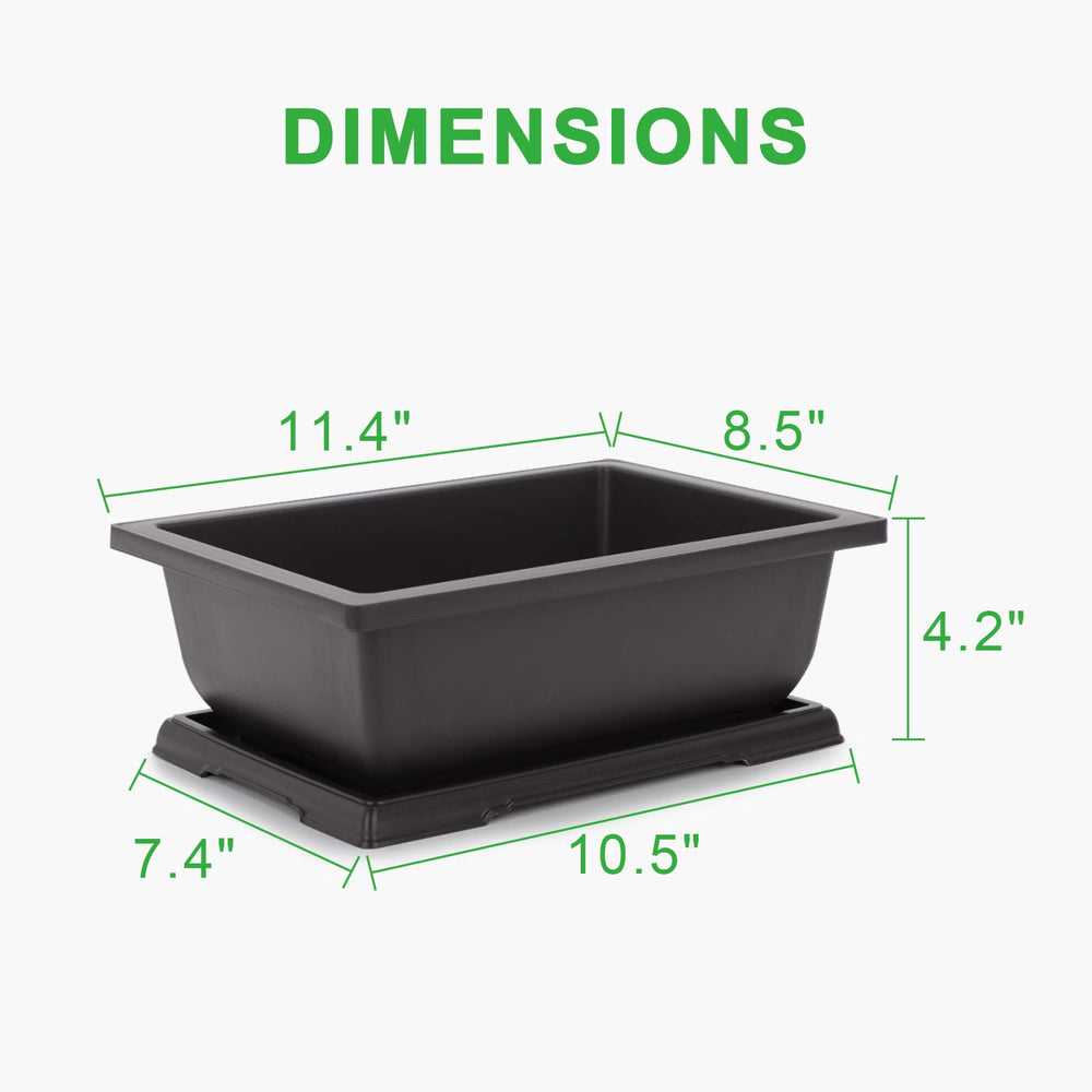 GROWNEER bonsai pots with waterproof repotting mat