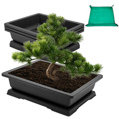 GROWNEER Bonsai Training Pot 18-inch front view black