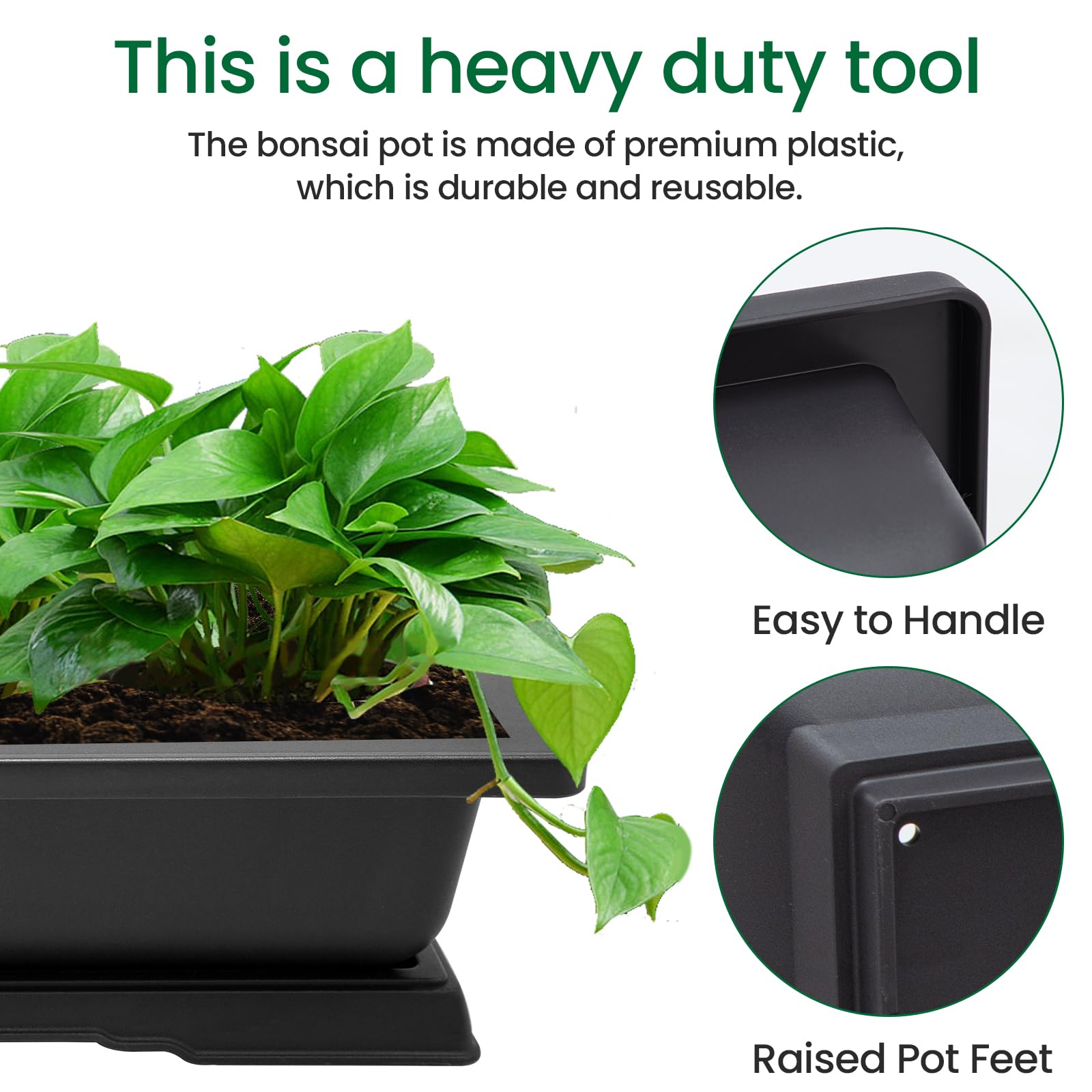 GROWNEER Bonsai Training Pot on a garden table