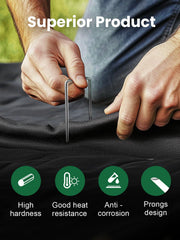 GROWNEER landscape staples in garden soil installation