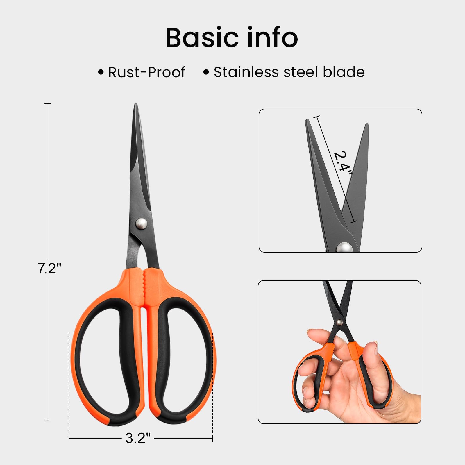 GROWNEER Trimming Scissors showing precision stainless steel blades