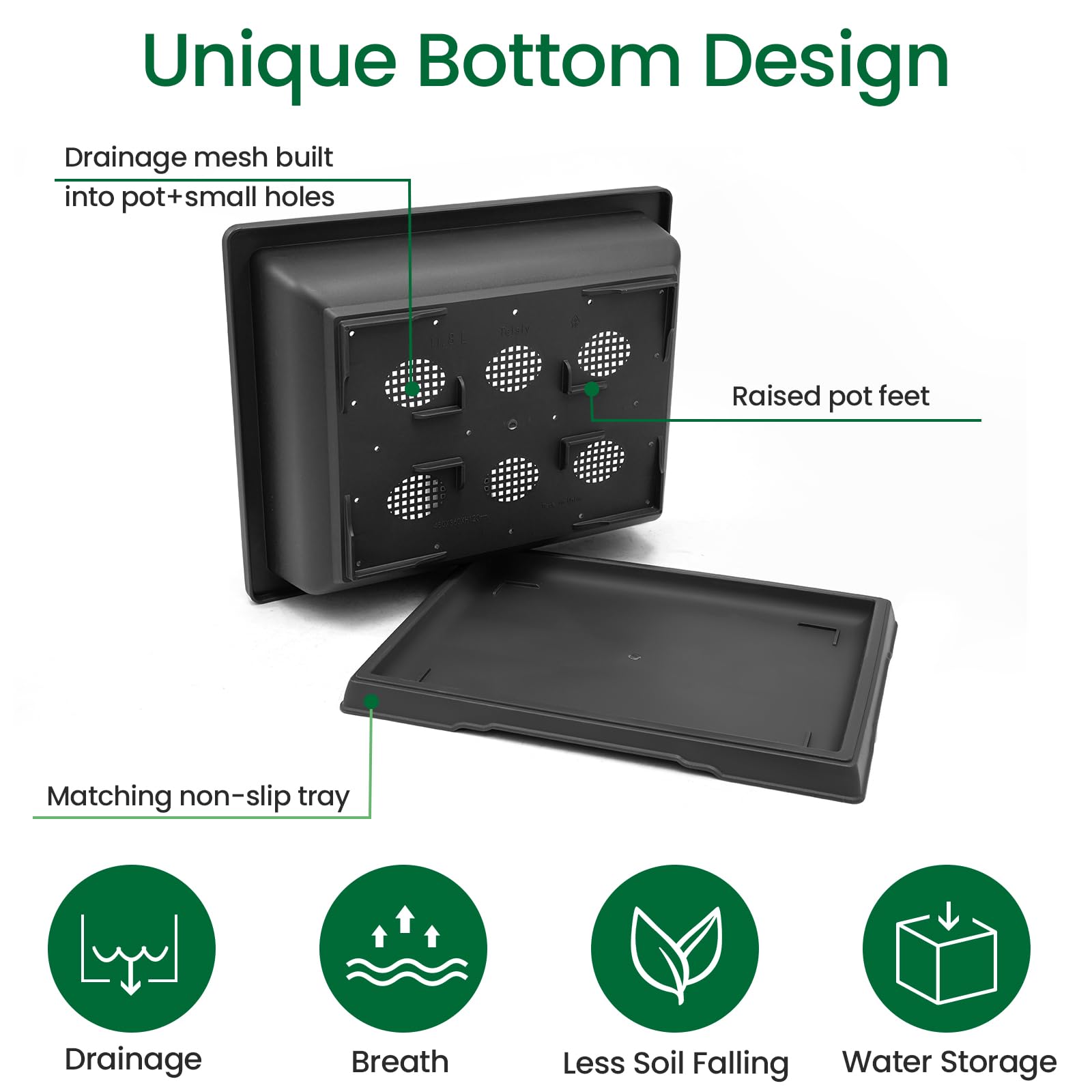 GROWNEER waterproof repotting mat with pots