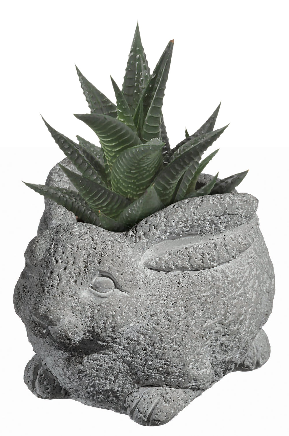 GROWSCAPE Rabbit Planter side view displaying removable drain plug