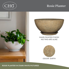 GROWSCAPE Rosie Planter Bowl side view showcasing drainage hole