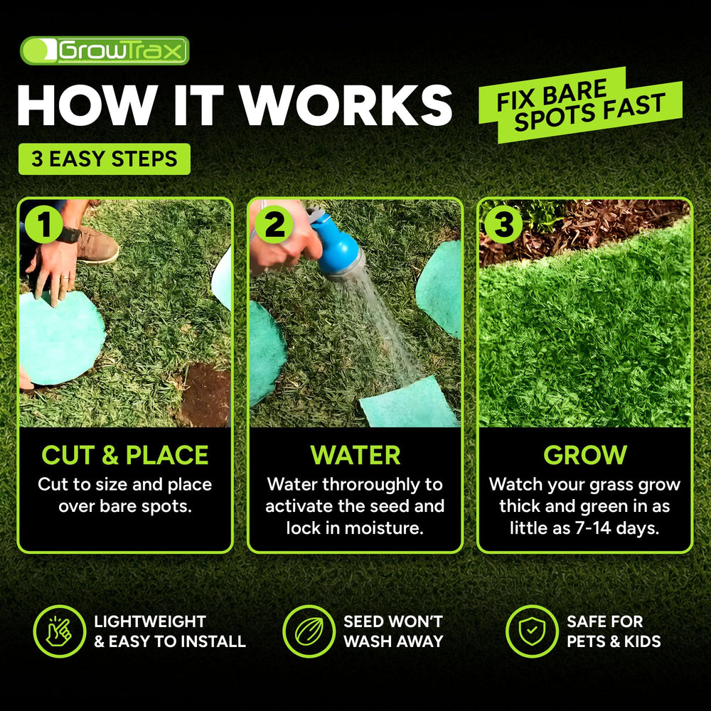 GROWTRAX Biodegradable Grass Seed Mat being watered