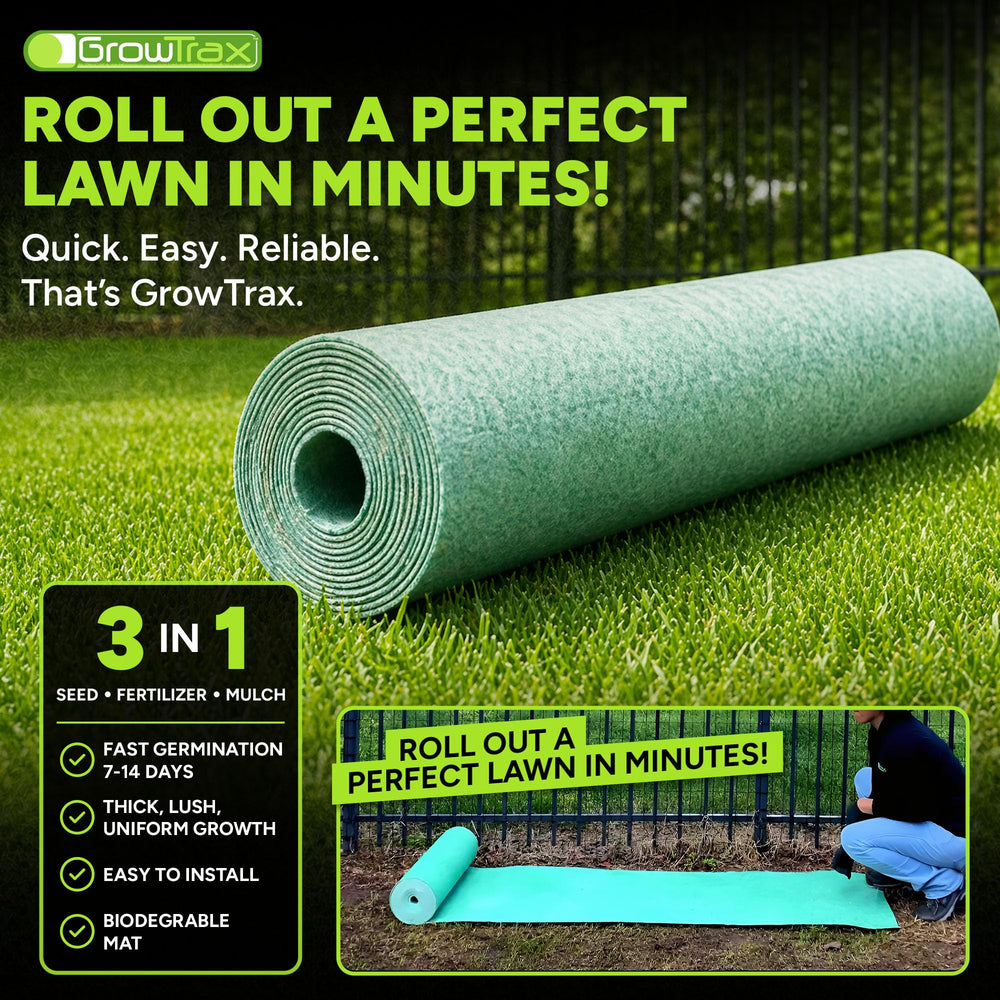 GROWTRAX Grass Seed Mat instructions on the back