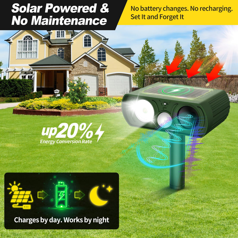 Grrwz Solar Ultrasonic Animal Repellent installation in garden