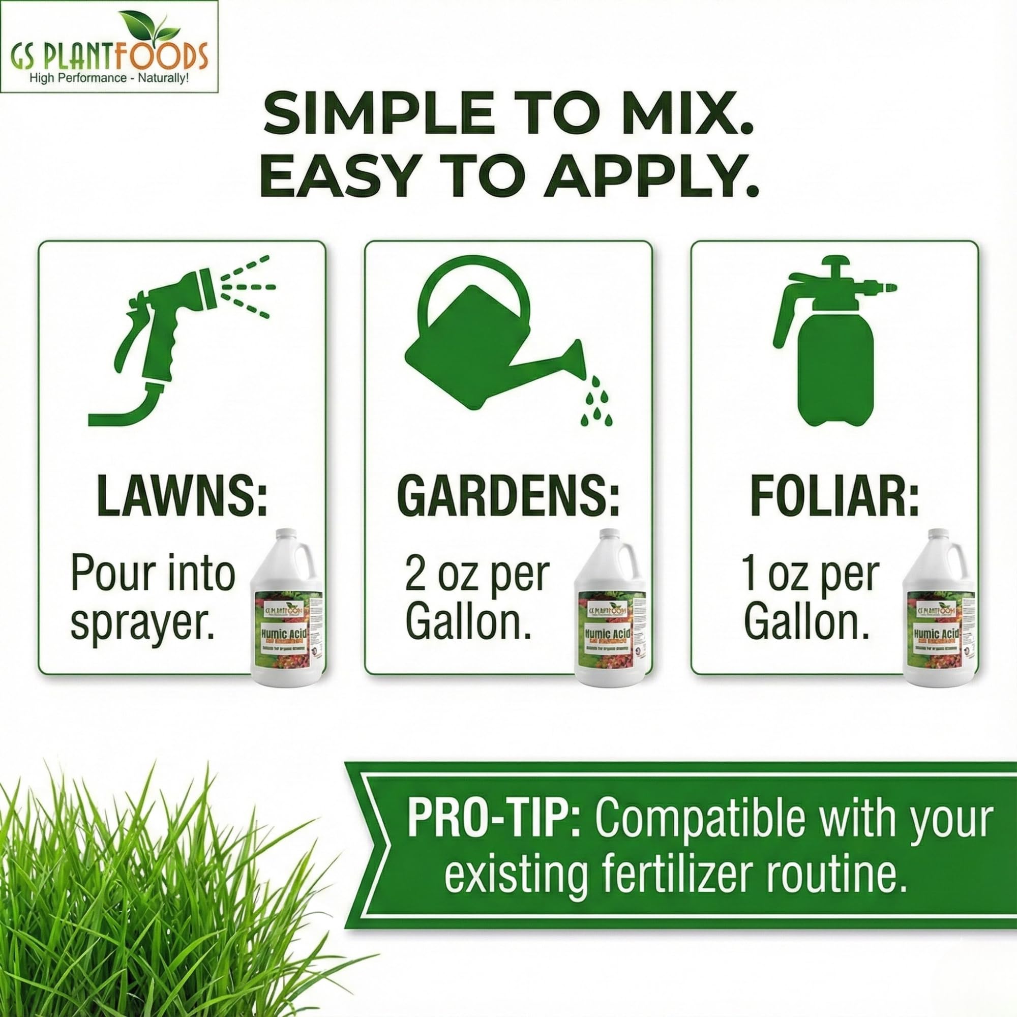 GS Plant Foods Humic Acid Soil Amendment 1 Gallon back view