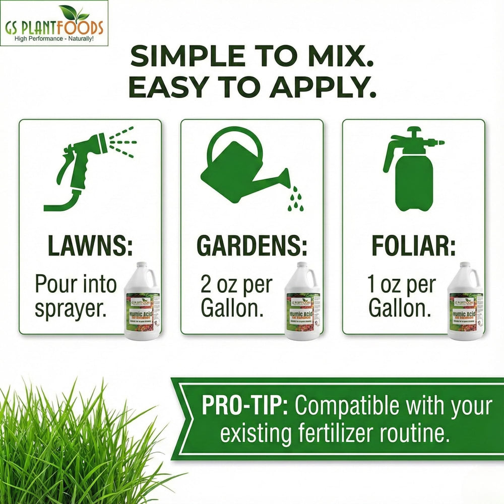 GS Plant Foods Humic Acid Soil Amendment 1 Gallon back view