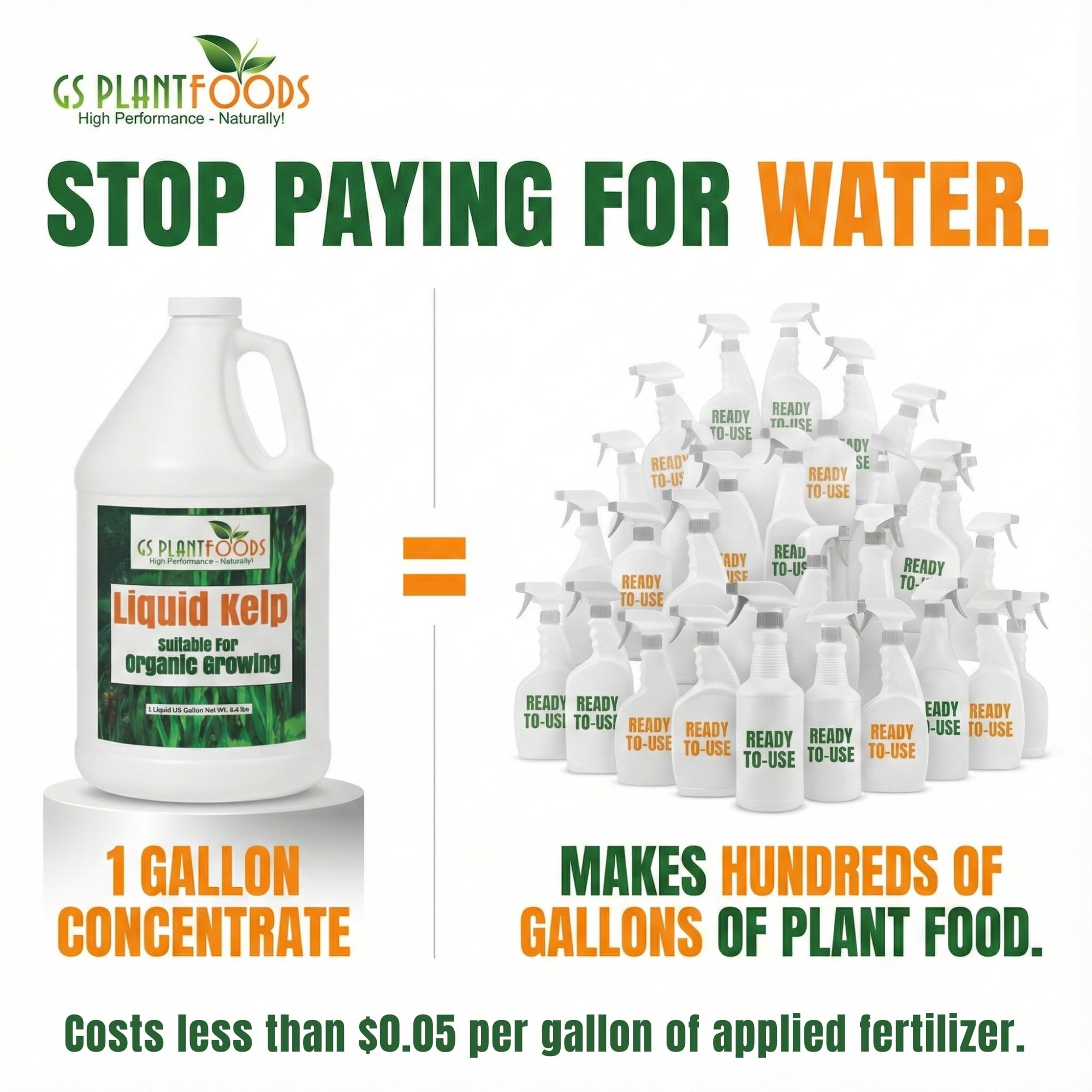 GS Plant Foods Liquid Kelp Fertilizer packaging details