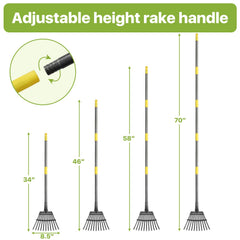 GSBLUNIE Garden Rake fully extended to 70 inches