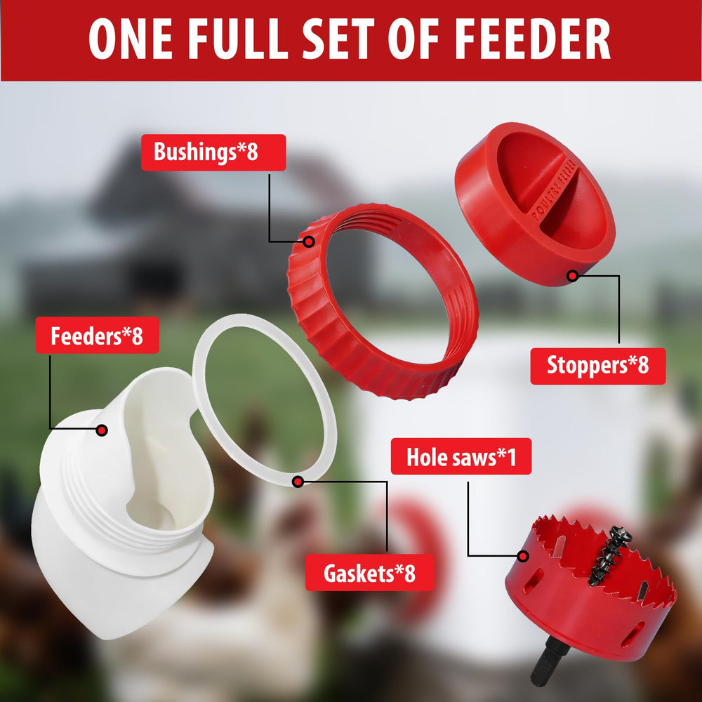 GSHWXD poultry feeder ports installed with rubber rings