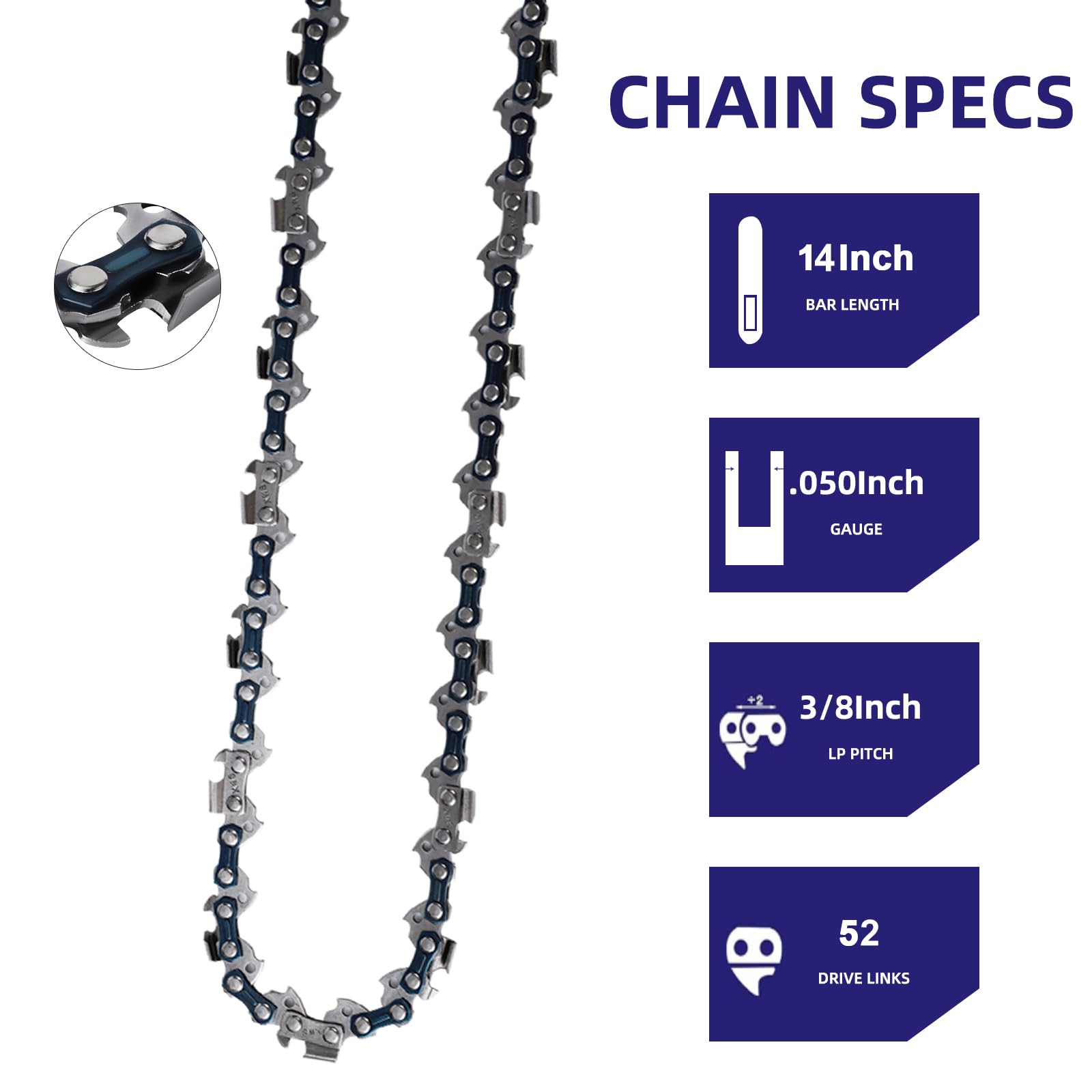 GSSHBR 14 inch chainsaw chain in use on a tree