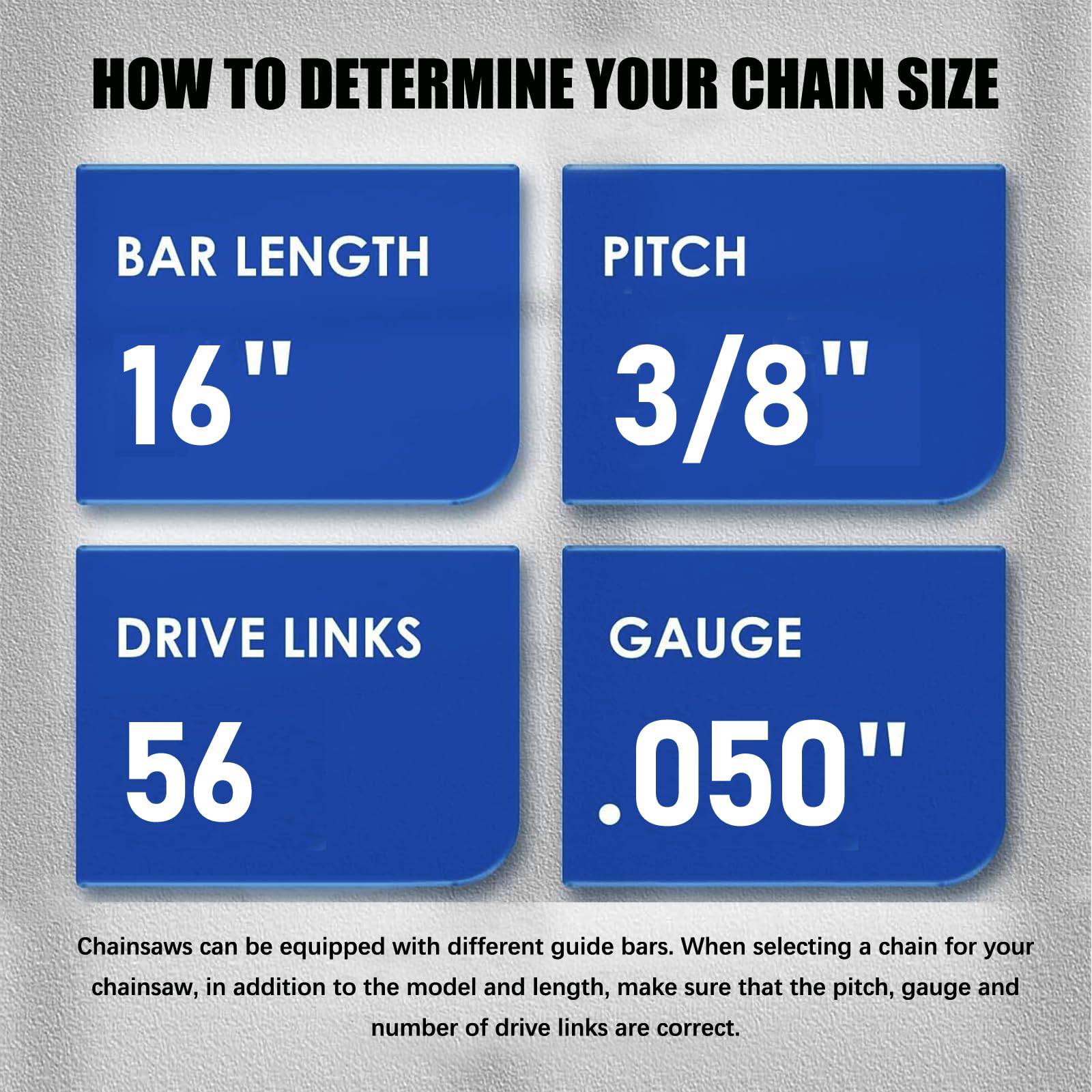 GSSHBR 16 Inch Chainsaw Chain packaging