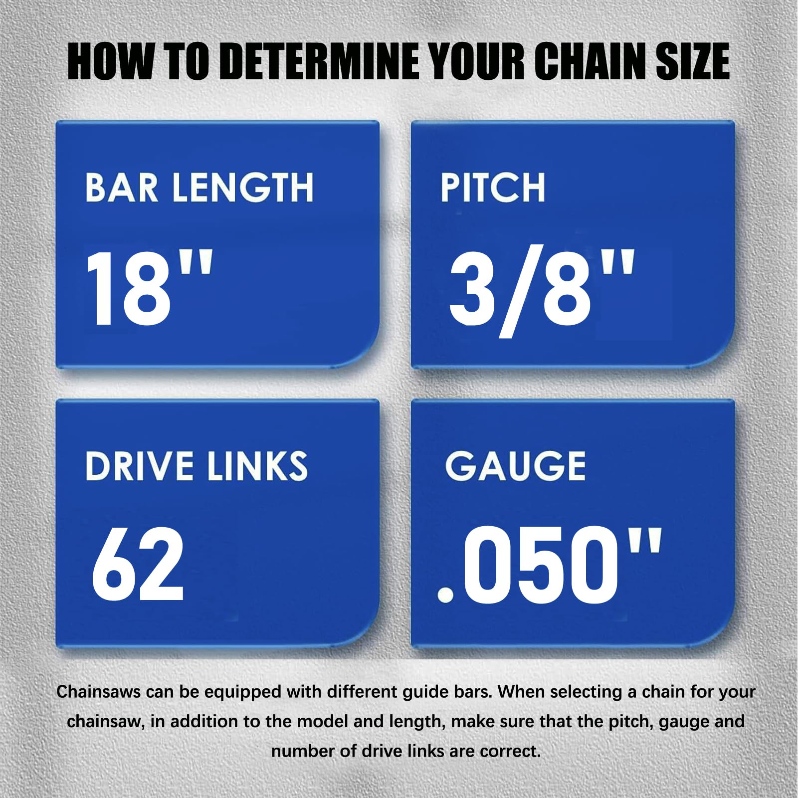 GSSHBR 2 Pack 18 Inch Chainsaw Chains packaging