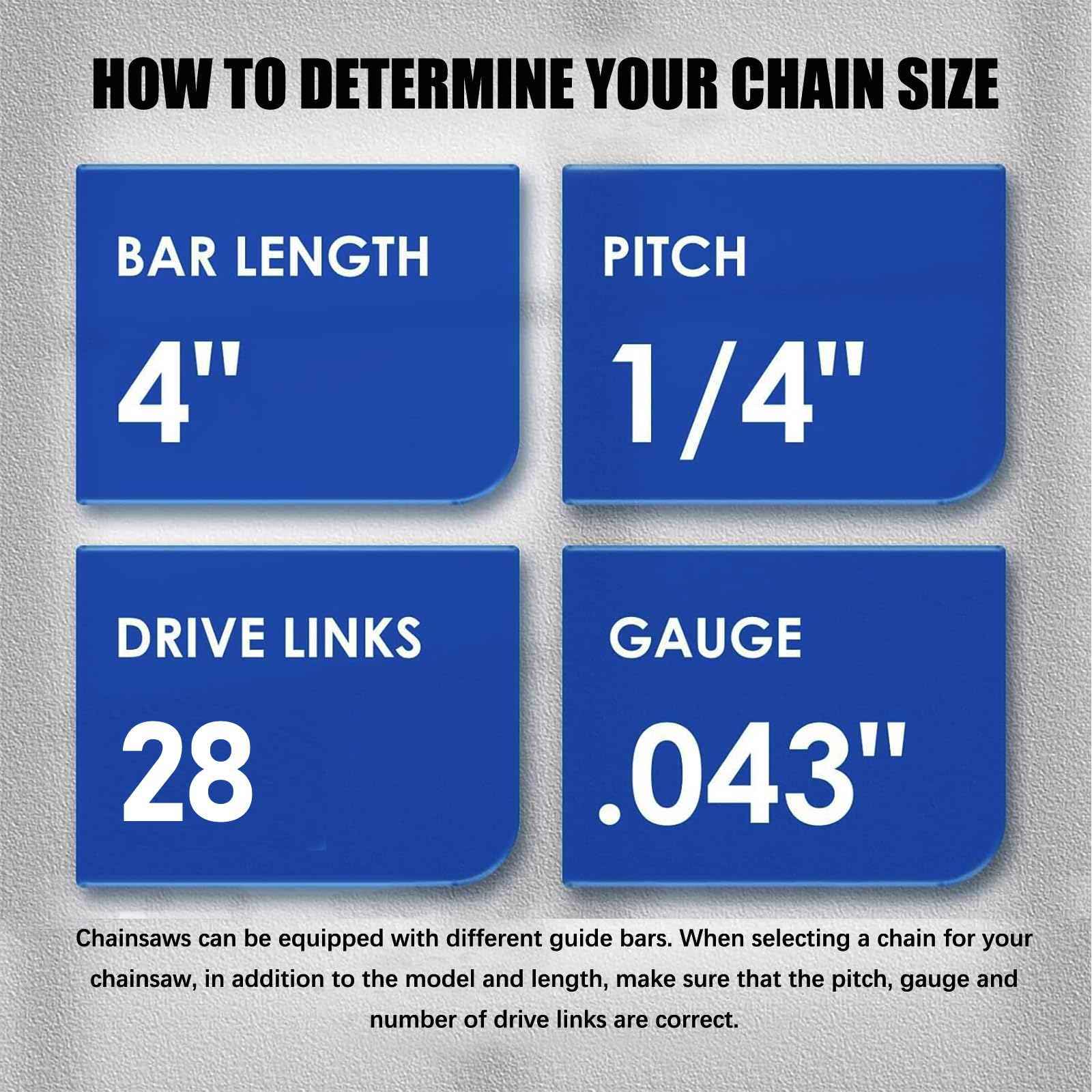 GSSHBR 4 Inch Mini Chainsaw Chain close-up showing drive links