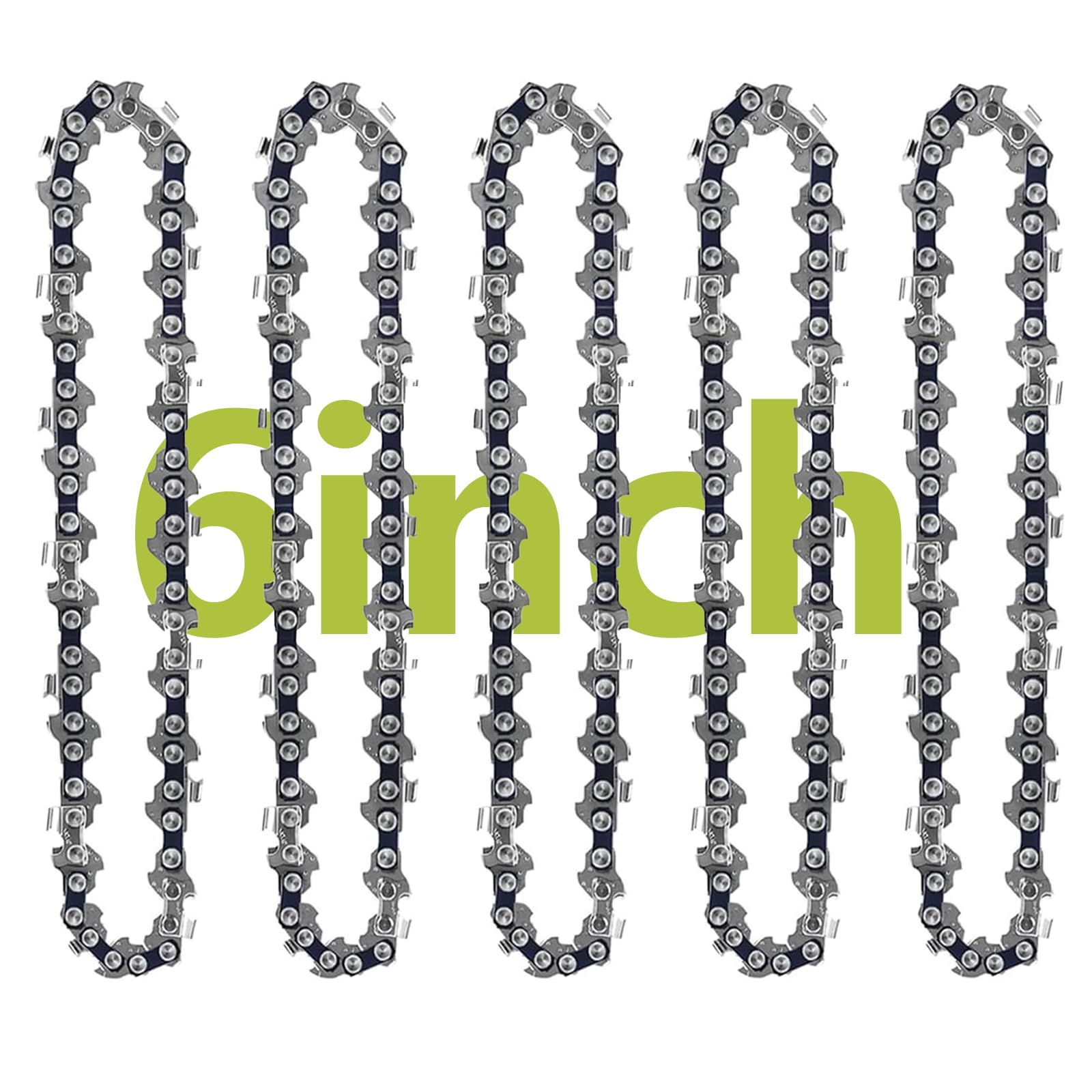 GSSHBR 6 Inch Mini Chainsaw Chain Replacement 5-pack front view