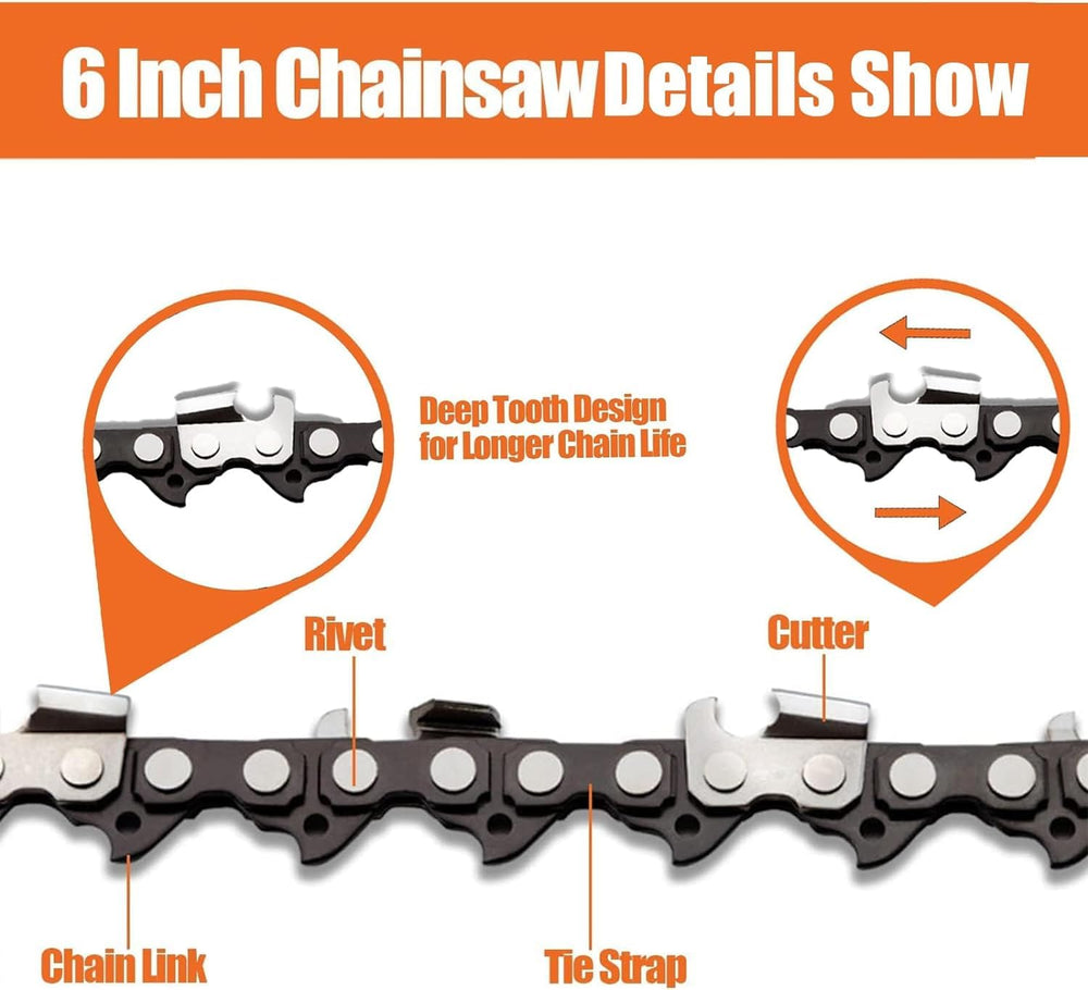 GSSHBR 6 Inch Mini Chainsaw Chain side view