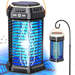 GTERT Foldable Solar Bug Zapper front view in Smoky Black
