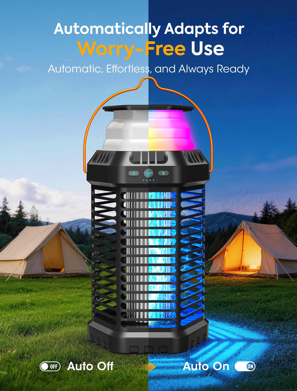GTERT Foldable Solar Bug Zapper on a patio table