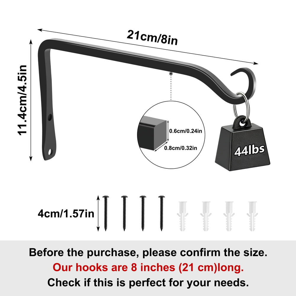 Gtongoko 8 Inch Heavy Duty Plant Hanger front view in black