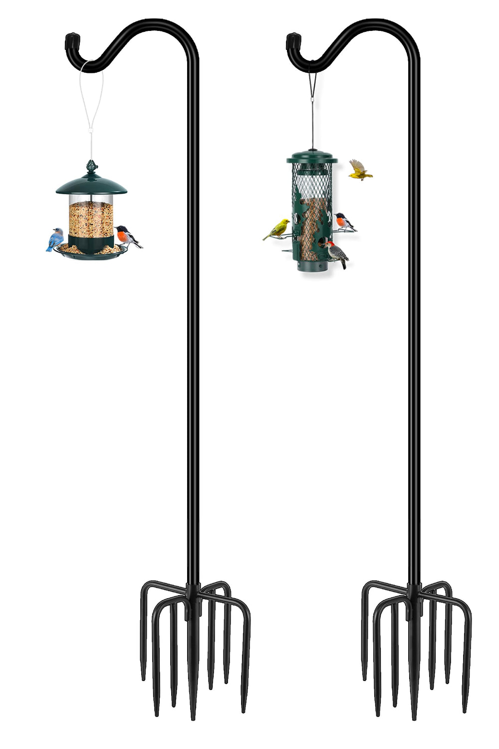 Gtongoko 92in Heavy Duty Shepherd Hook with 7-prong base front view