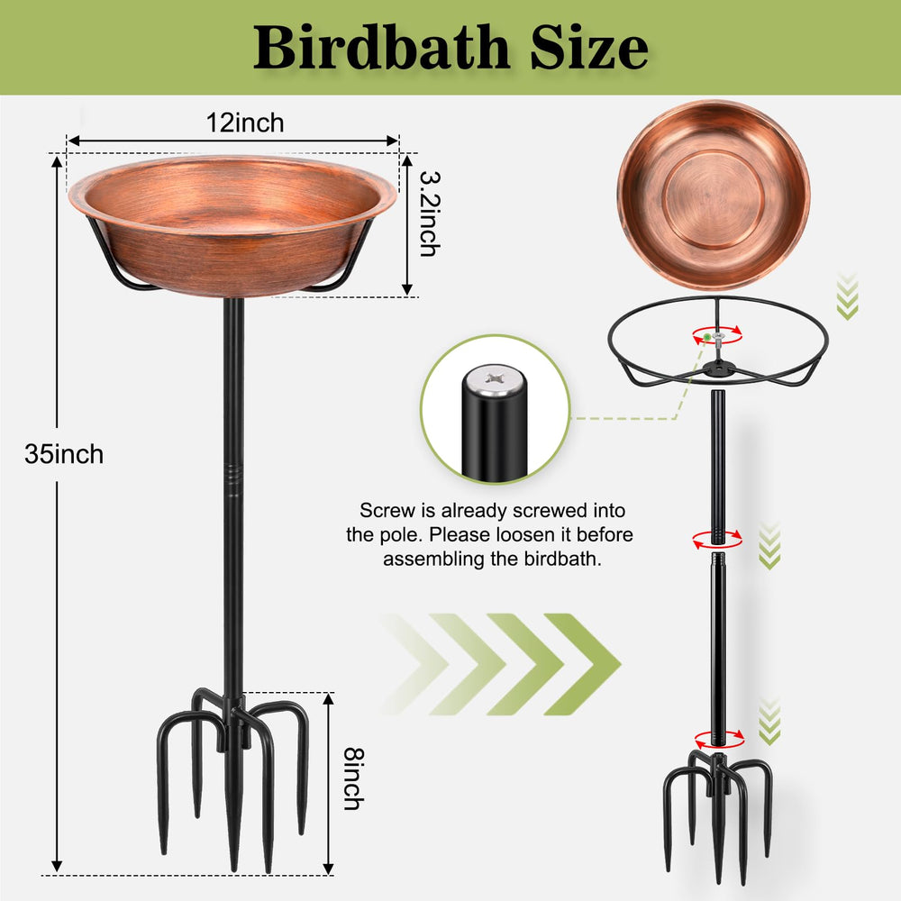 Gtongoko bird bath showing 5-pronged stake base