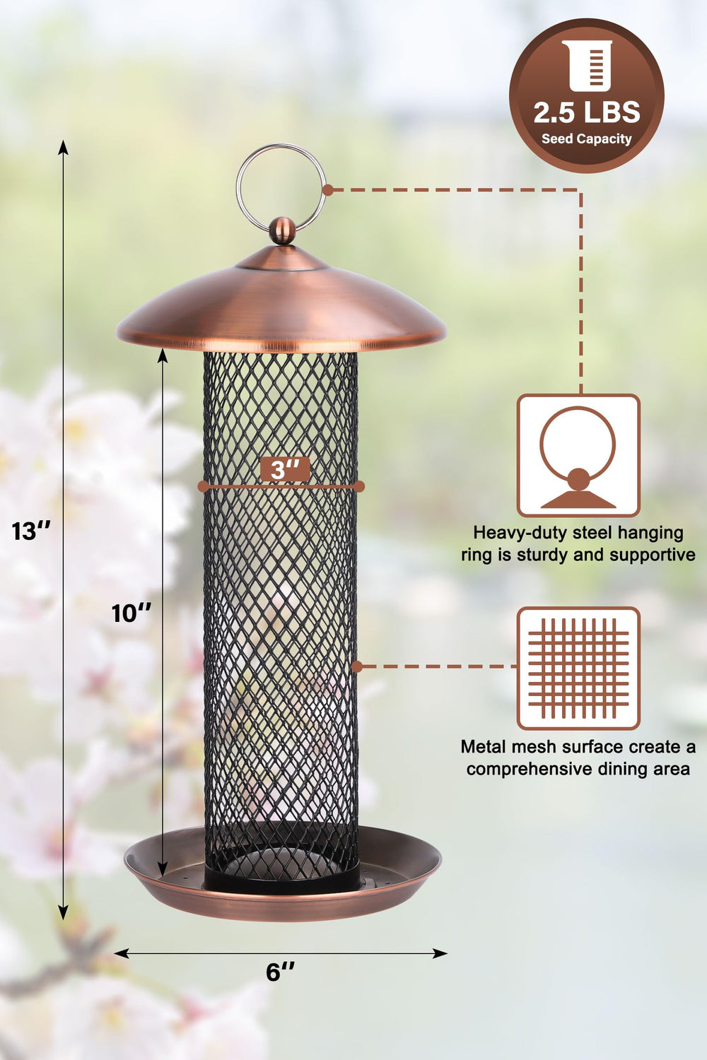 Gtongoko Bird Feeder close-up of metal mesh design