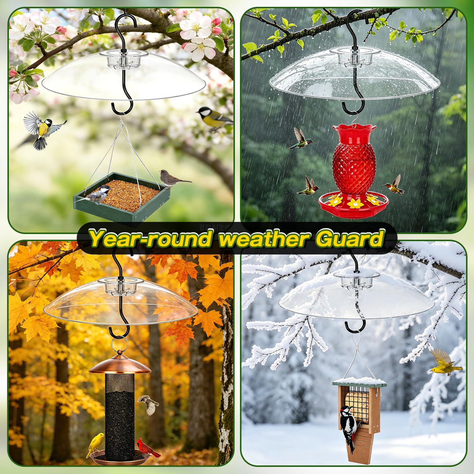 Gtongoko Bird Feeder Cover Dome installation hooks detail
