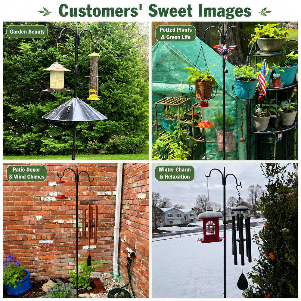 Gtongoko Bird Feeder Pole black powder-coated steel finish