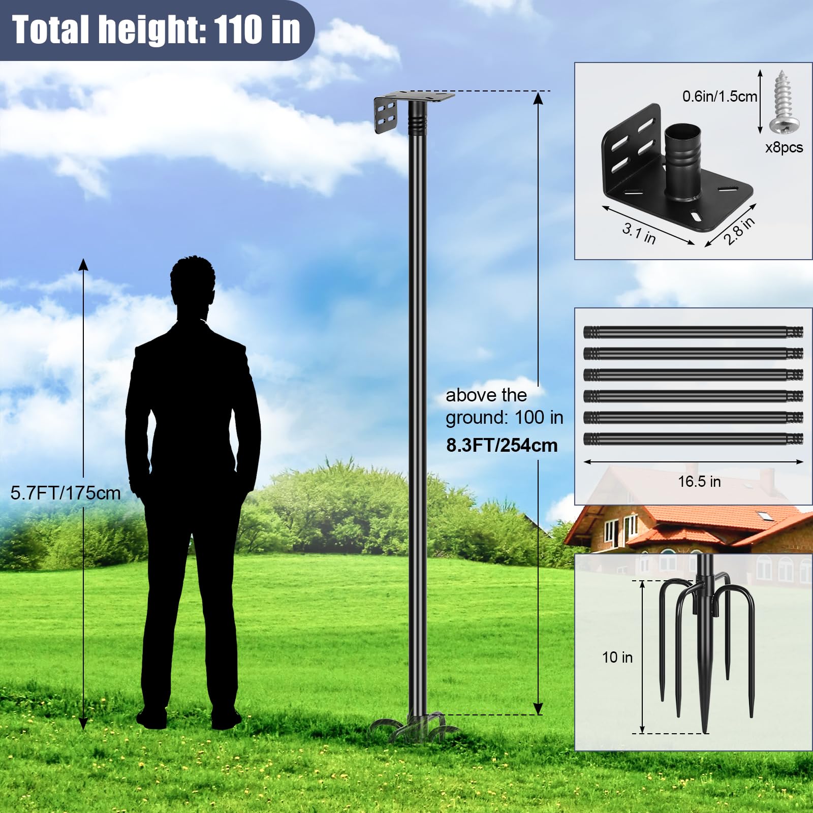 Gtongoko bird feeder pole in outdoor setting
