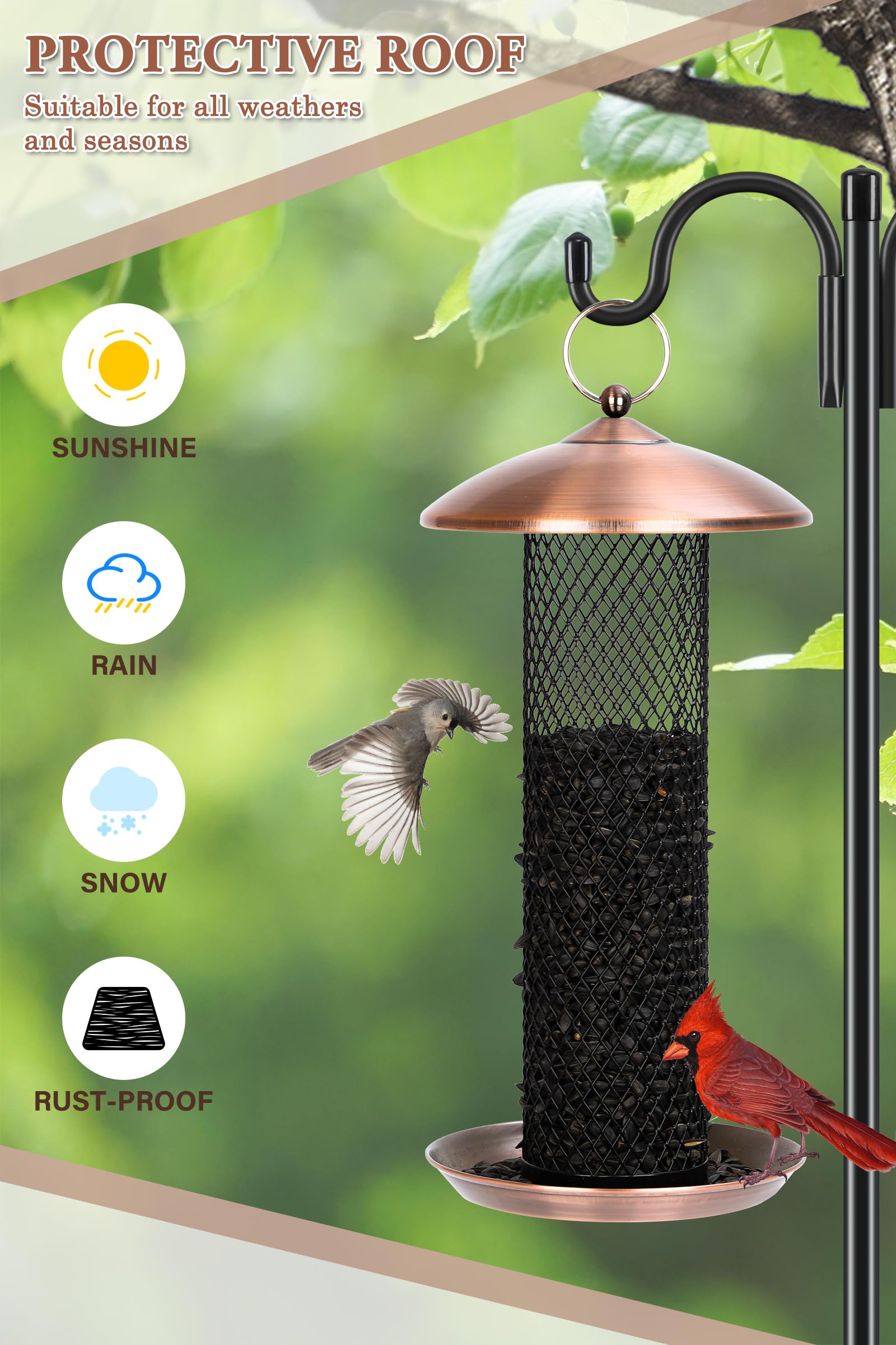Gtongoko Bird Feeder side view displaying hanging ring