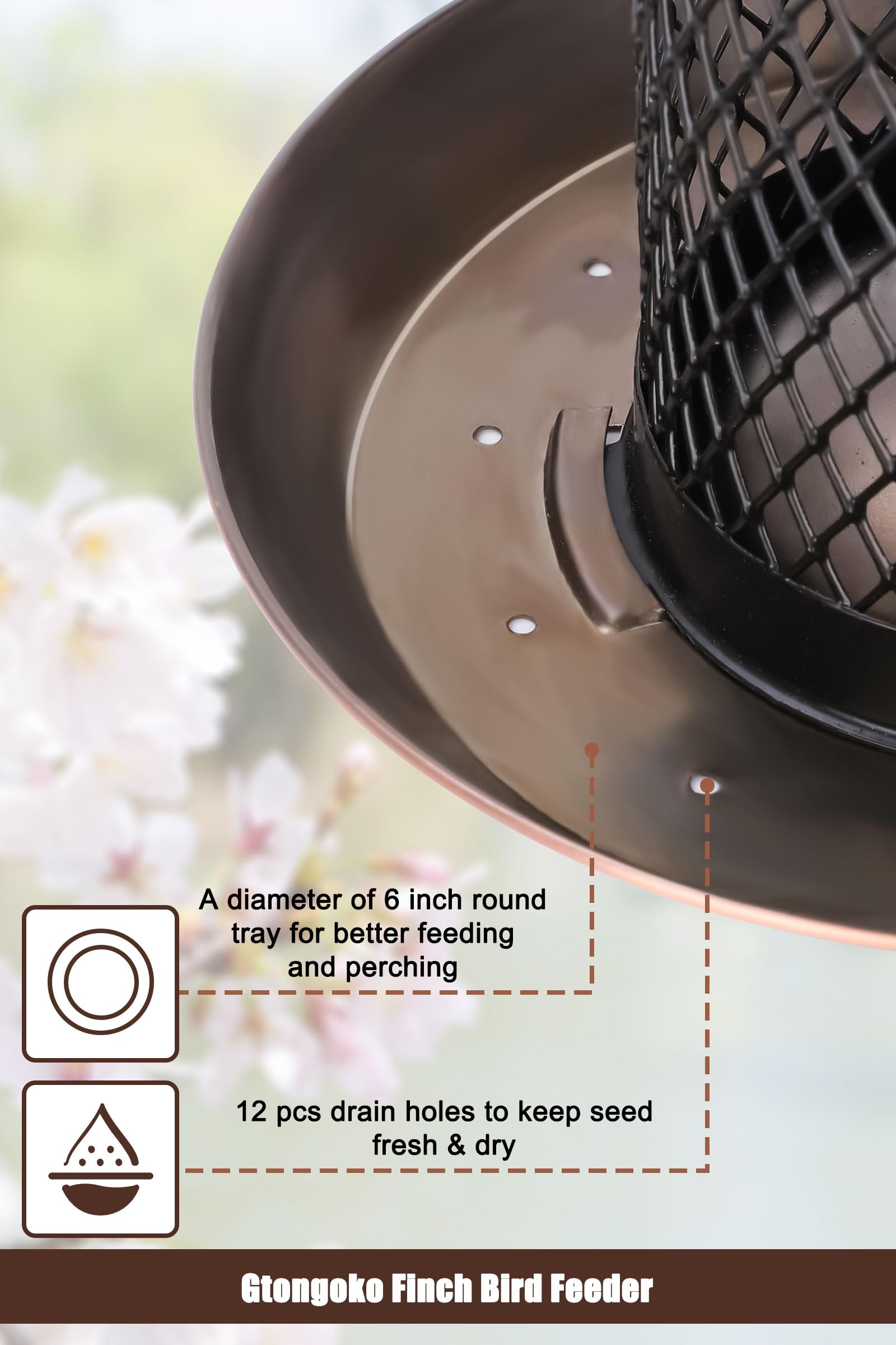 Gtongoko Bird Feeder weather-resistant lid overview