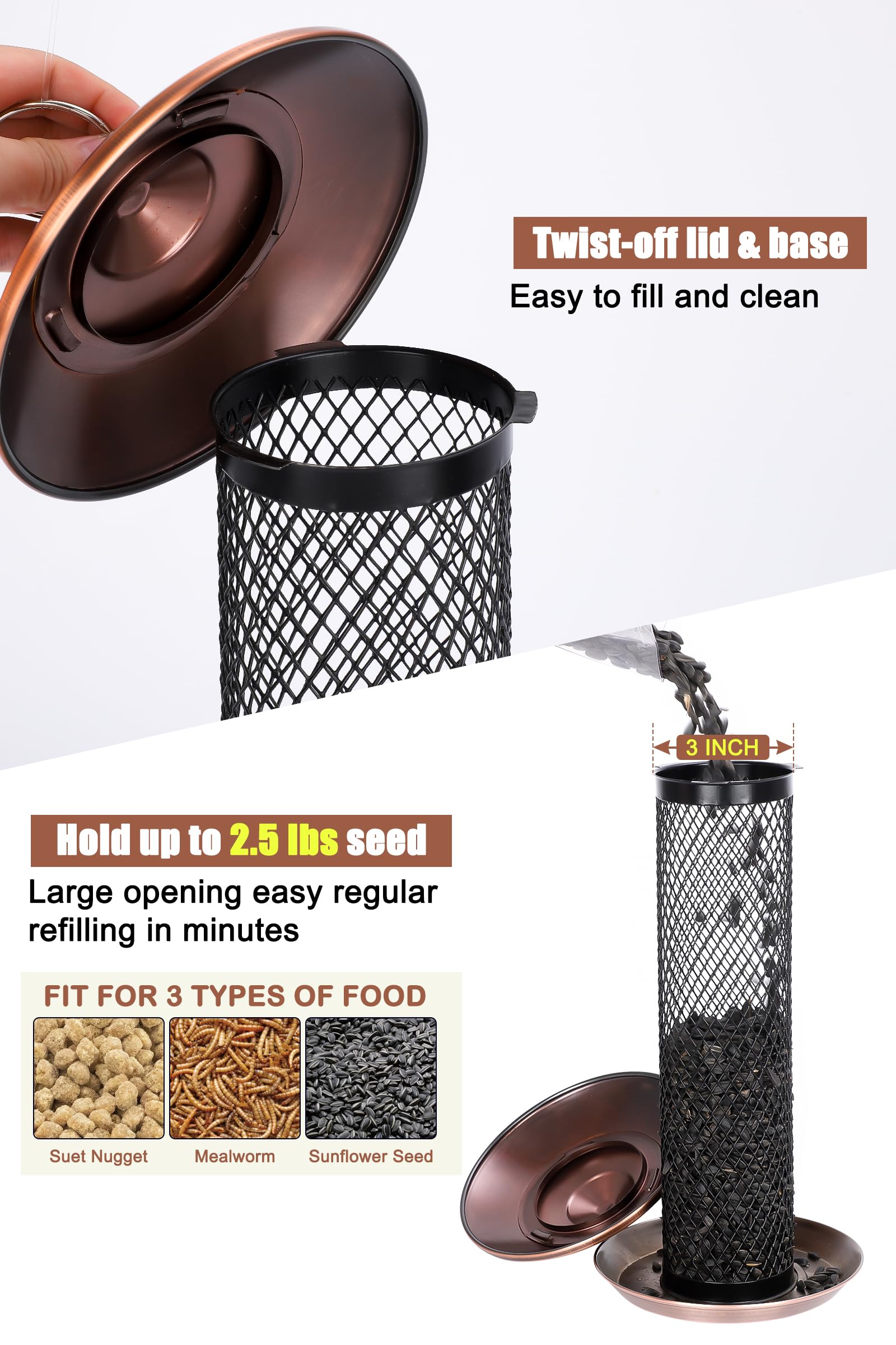Gtongoko Bird Feeder with seeds in the tray