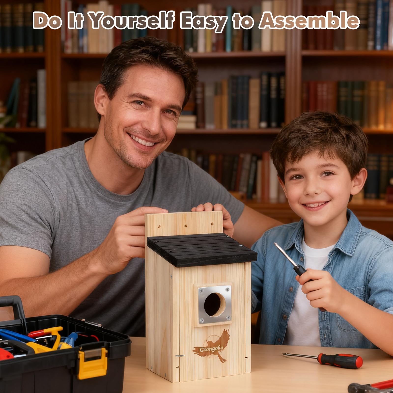 Gtongoko birdhouse easy-open door with screwdriver
