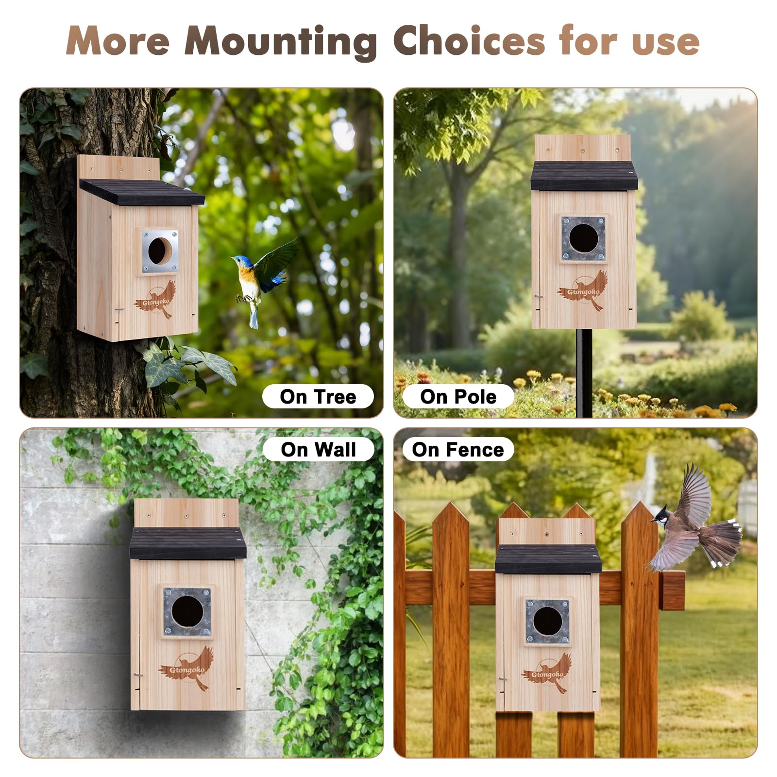Gtongoko birdhouse showing grooved interior for fledglings