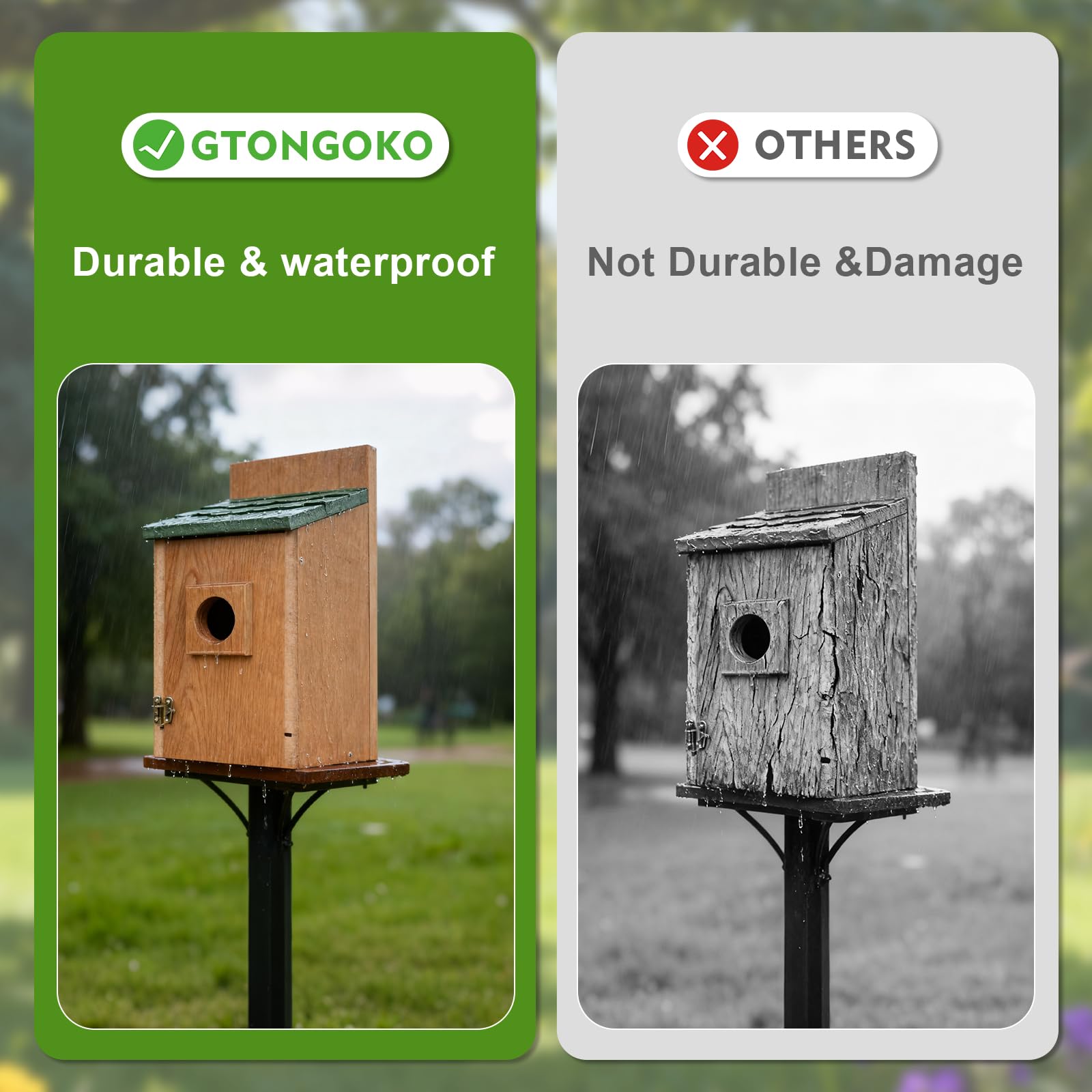 Gtongoko Bluebird House easy clean-out door detail