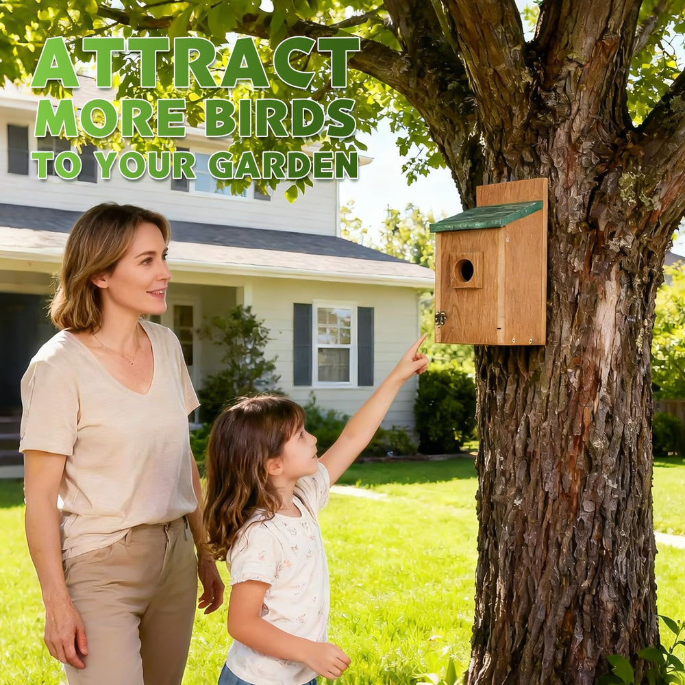 Gtongoko Bluebird House in a backyard garden setting
