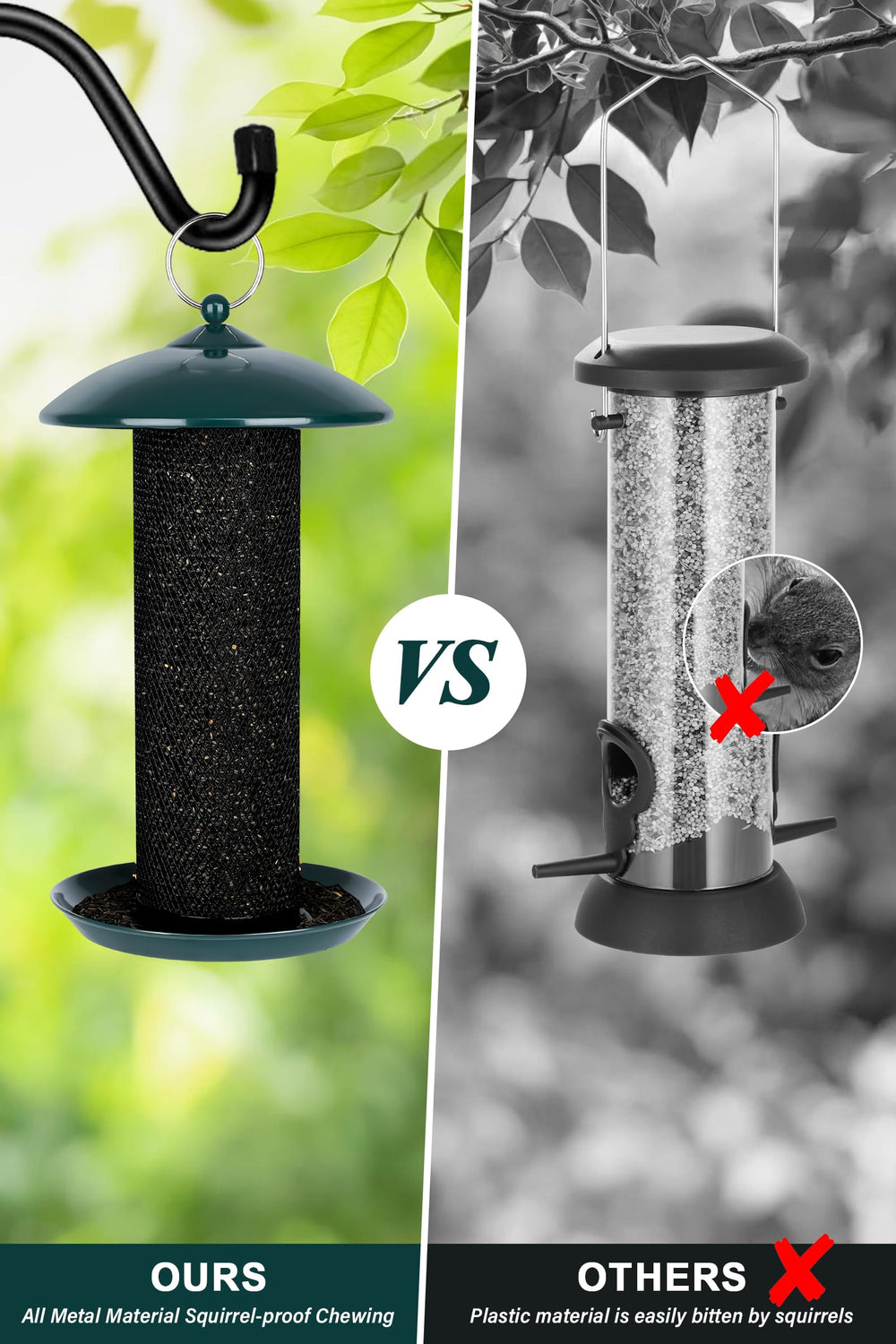 Gtongoko Finch Feeder hanging in a garden setting