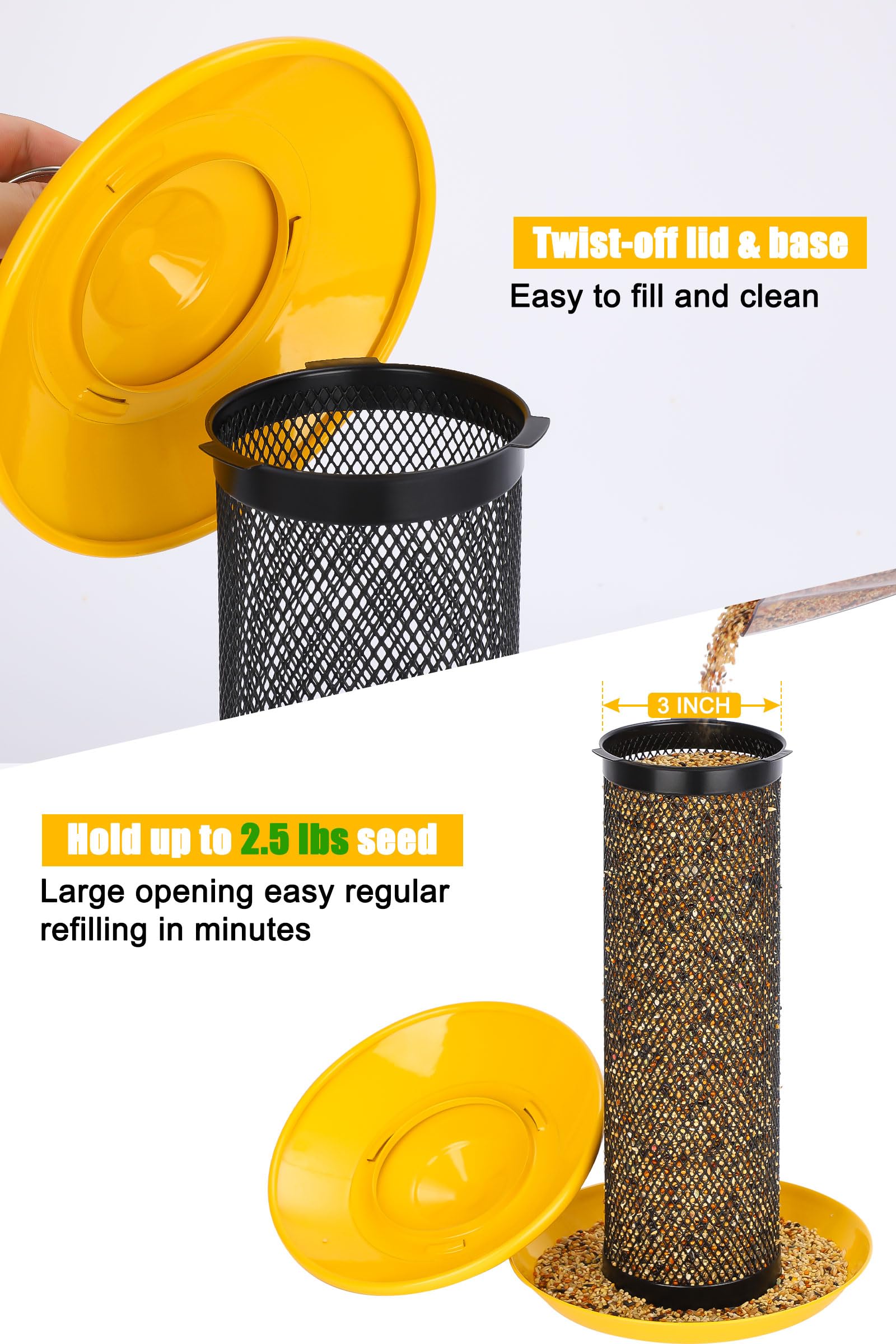 Gtongoko Finch Feeder in garden setting with finches