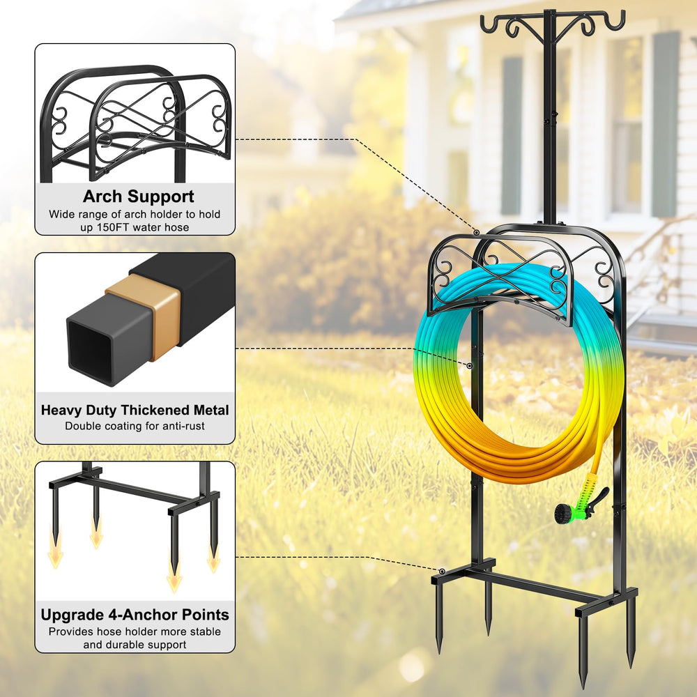 Gtongoko Garden Hose Holder showing stability in garden soil