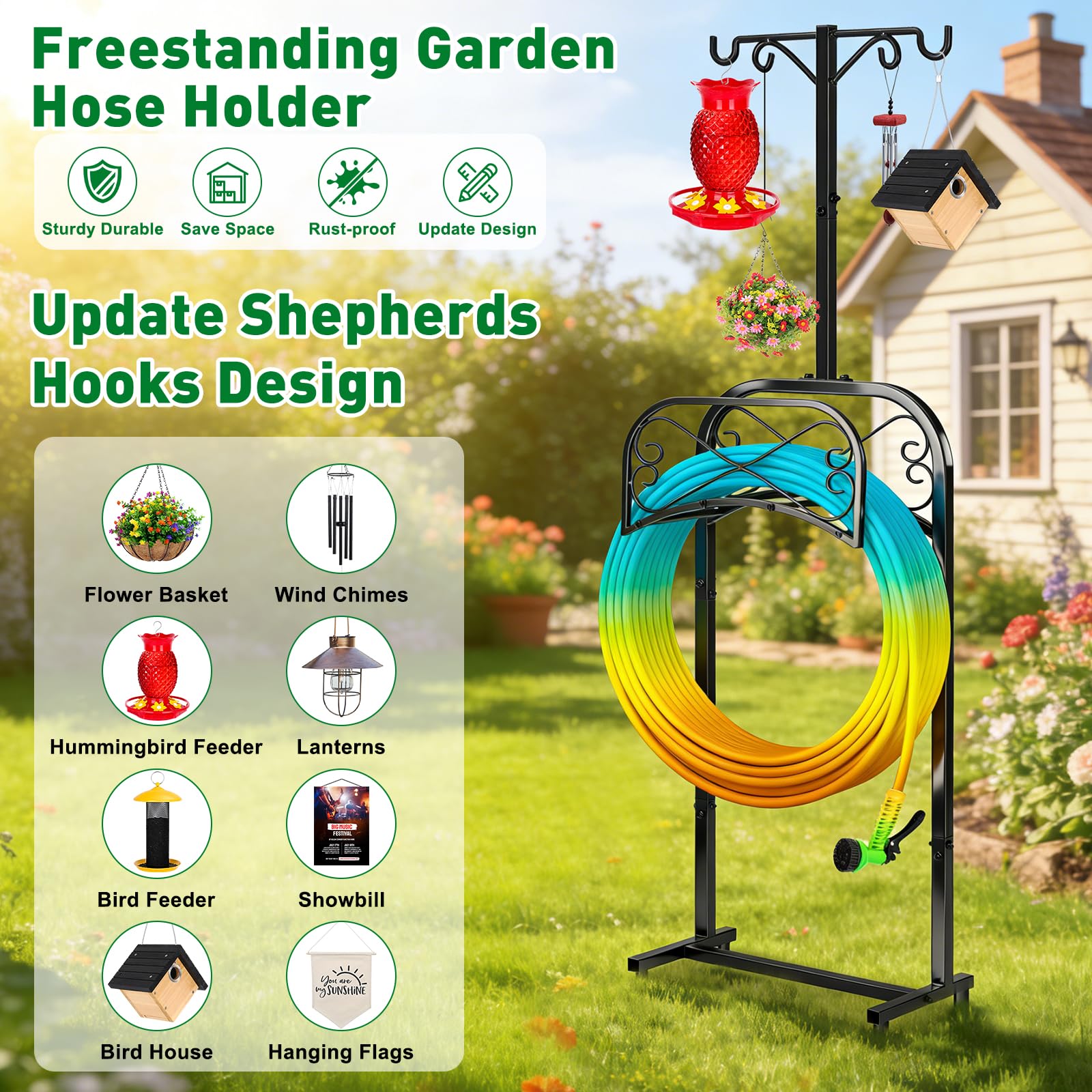 Gtongoko Garden Hose Holder with screws and assembly tools