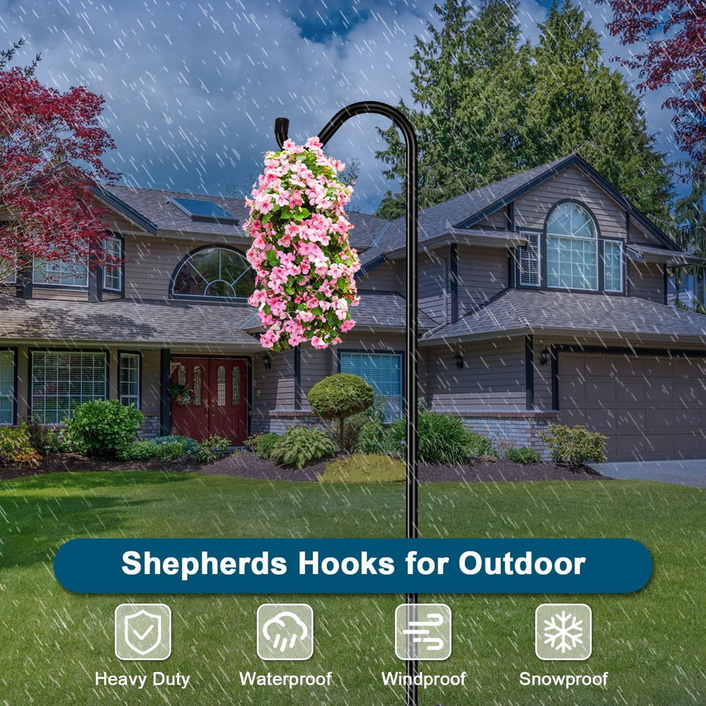Gtongoko shepherd hook holding bird feeder