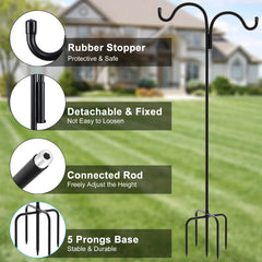 Gtongoko shepherds hook with bird feeder attached