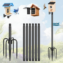 Gtongoko Smart Bird Feeder Pole 110 inches with 5-prong base