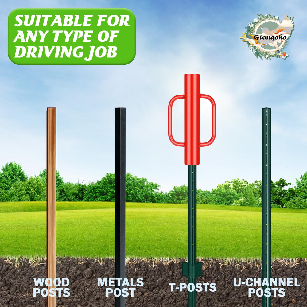 Gtongoko T Post Driver in a garden setting during use