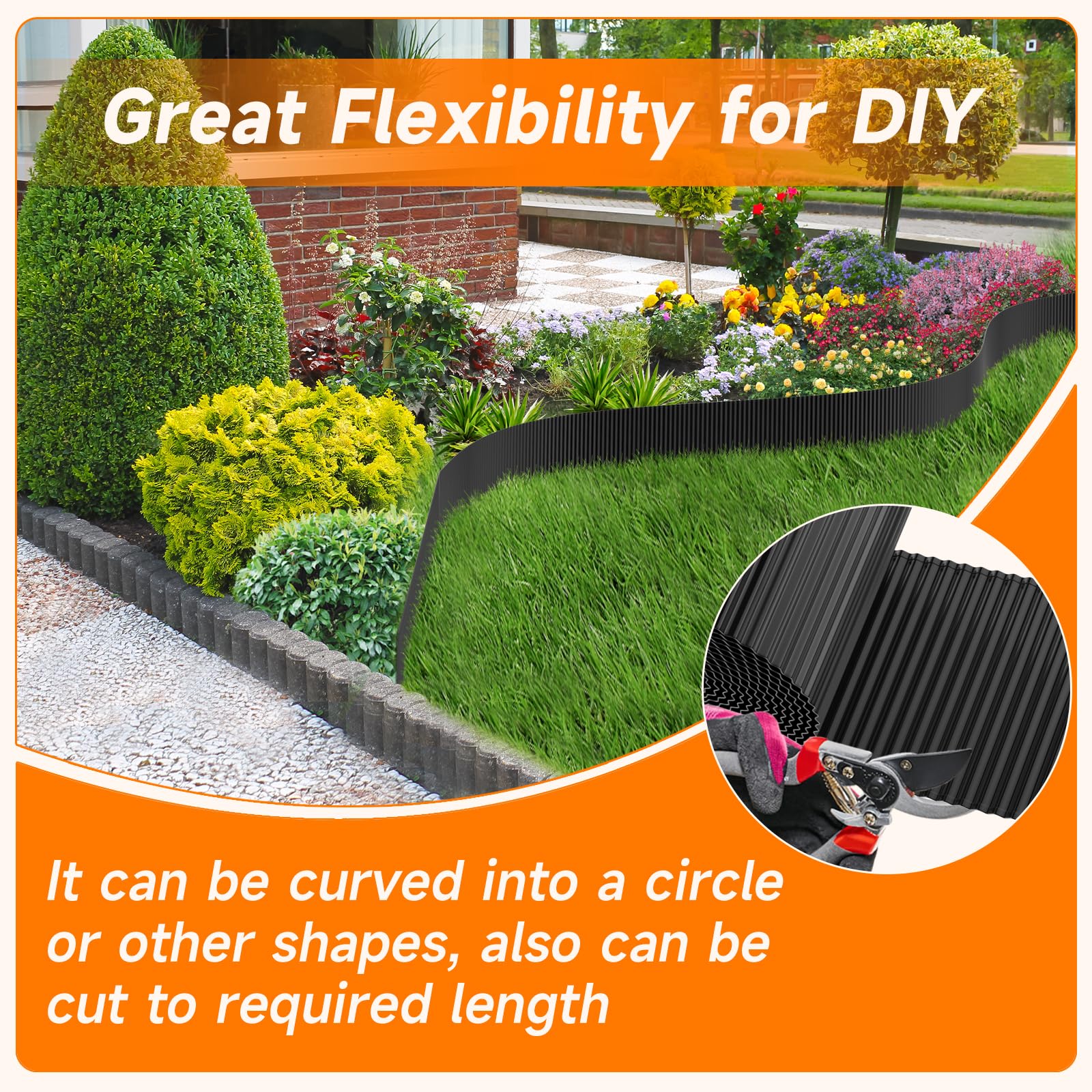 GTSABWAY garden edging in a flower bed
