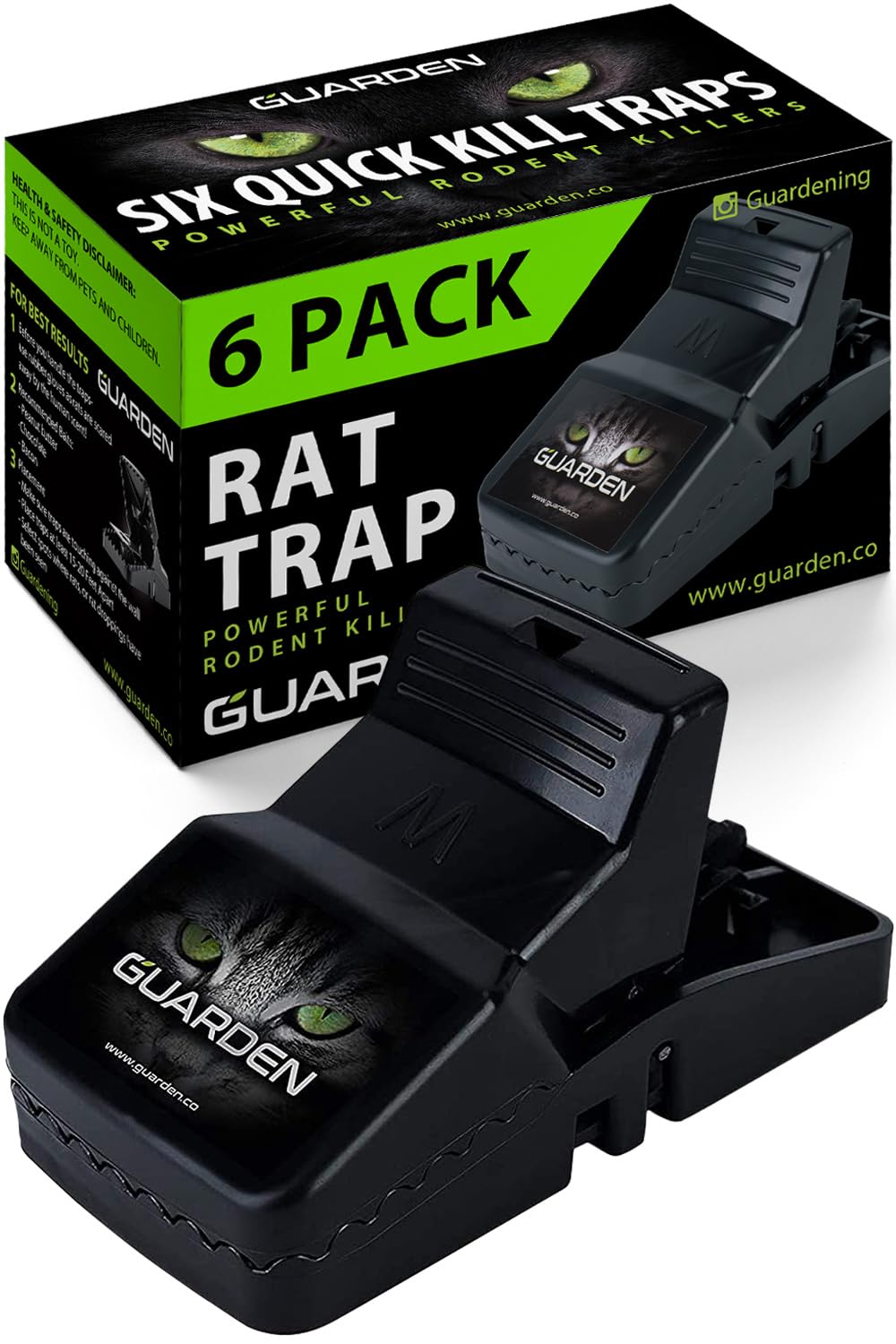 Guarden Rat Trap Six Pack black traps front view